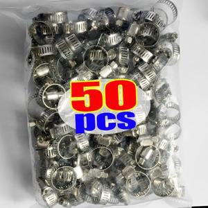 50/10PCS 스테인레스 스틸 조정 가능 호스 클램프 웜 기어 Pip 튜브 도구 조임 링 수도꼭지 물 파이프 패스