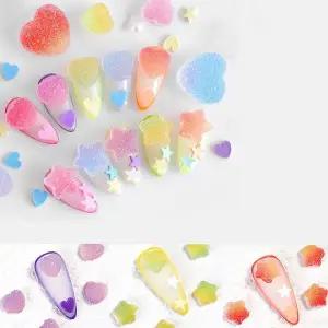 [골드스마일]네일아트 달콤 러블리 젤리 하트 별 스톤 5입 12종