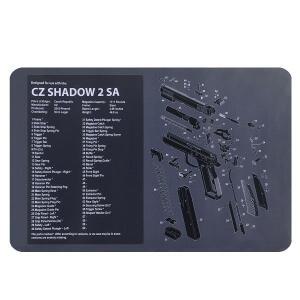 전술용 총기 청소 매트 - SIG P250 CZ Shadow 2 Glock 17/19 부품 도면 마우스 패드 (설명서 및 미끄럼 방