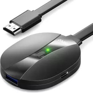 AIMIBO 트루 4K 무선 디스플레이 어댑터 2026 플러그 앤 플레이 2.4G+5G@60Hz HDMI 동글 17 Android