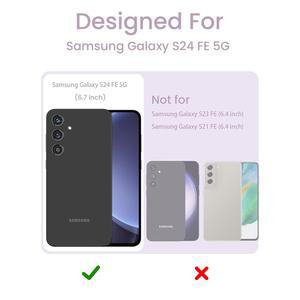 삼성 갤럭시 S24 FE 5G용 유켄엑스 화면 보호기 2배 장착, 소녀 여성 플로럴 액체 실리콘 휴대폰 케이스, 갤럭시 S24 FE 5G용 충격 방지 스크래치 방지 소프트 보호 케이스 (컬러풀)