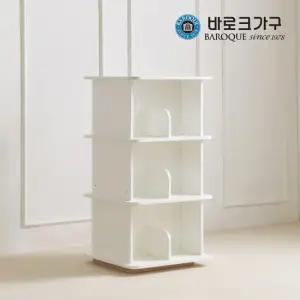 바로크가구 테디 어린이 키즈 3단 회전 책장 철제 바퀴형