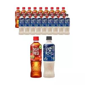 웅진 붉은매실 500ml, 10개 + 꿀밤햇살 500ml, 10개