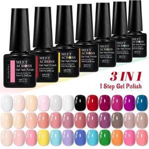 12개입 1단계 젤 네일 폴리쉬 세트 (박스 포함) 3 in 쏙 오프 LED UV 바니쉬 베이스 및 탑 불필요 용품