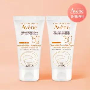 아벤느 선 미네랄 크림 50ml SPF50+ PA++++ 2개 / 무기자차 톤업 선크림