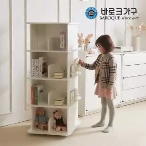 바로크가구 테디 어린이 키즈 4단 회전 책장 철제 바퀴형