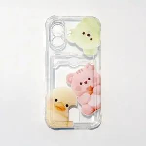 (선택 투명)17 프로맥스(iPhone17 ProMax) 3D 애니멀 프렌즈 카드 젤리케이스
