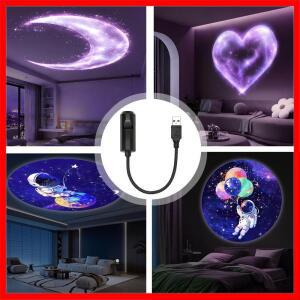 LED USB 프로젝터 조명 8개 행성 하트 달 우주비행사 프로젝션 패턴 천장 장식 야간