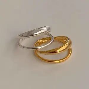 (925 Silver) Two line ring B 64 커플반지 (WF03633)