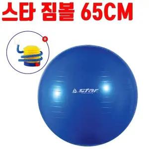 스타 마사지 짐볼 65cm 요가 스트레칭 발펌프 파랑 복부관리 마사지기 (W3D367D)