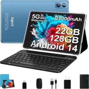 Dghrti 2025 안드로이드 14 태블릿 10인치 22G RAM+128G ROM/1TB 확장 8000mAh 배터리 옥타코어 1280 800