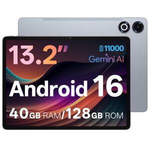 13인치 안드로이드 16 태블릿, 40GB+128GB+2TB 확장, 1600*2240 90Hz IPS 디스플레이, 10mAh 배터리+ 20W 고속 충전, 옥타코어 프로세서, Wi-Fi 및 BT5.0, GPS, 케이스 포함 대화면 태블릿