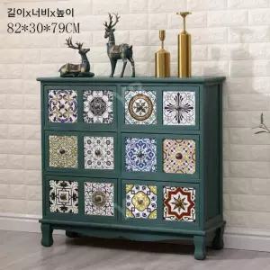 나비장 빈티지 엔틱 새로운 틈 그린 구운 서랍장 틈새