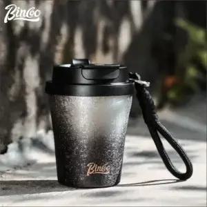 빈쿠 280ml 이중벽 세라믹 라이닝 여행용 머그 자동차 보온컵 휴대용 스테인리스 스틸 캠핑 및 일상용