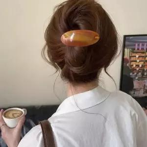 [콩심팥심]여성 머리핀 헤어핀 악세서리 마블 와이드 타원 자동핀