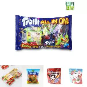 트롤리 올인원 젤리 1kg(20g x 50개)/과일젤리/어린이용간식/간식젤리/후식용젤리/어린이선물/맛있는젤리