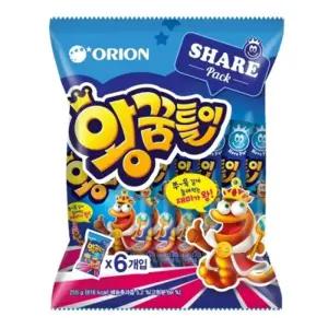 오리온 왕꿈틀이 255gx6개 (반박스)/과일젤리/어린이용간식/간식젤리/후식용젤리/어린이선물/맛있는젤리