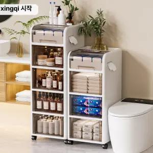 슬림 화장실 욕실 틈새 수납장 좁은 공간 정리 선반 사이드장