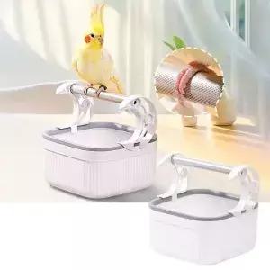 이동식 양동이 Cockatiels Conures 화장실 가정용 휴대용 탁상용 조류 훈련 도구가있는 스탠드