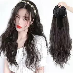 여성 머리띠 가발 여성 반가발 헤어밴드 곱슬머리 웨이브 자연