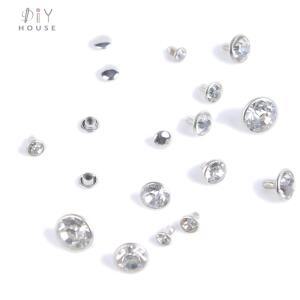 실버 크리스탈 트림 라인스톤 의류 리벳  다이아몬드 스터드 DIY 공예  가죽 장식 스파이크  유리 드릴 네