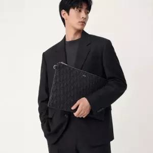 디올옴므 디올클러치 파우치 남성용 A4 pouch BLACK 리뉴얼) 2ESCA491YSE_H03E