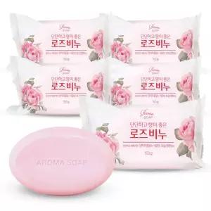 동서씨앤지 향이 좋은 로즈 세수 세안 비누 150g 5개 세수비누 세안비누 세면비누 저자극 목욕탕비누