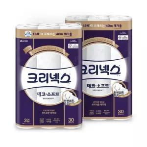 크리넥스 데코소프트 3겹 화장지 40m x 30롤 x 2 코스트코 두레샵2606