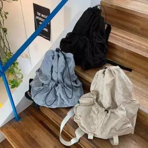 [룽스_66]여성 포켓 기본 학생백팩 백팩 캐주얼 가방