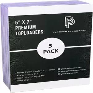 사진 문서 기념품 수집품을 위한 플래티넘 프로텍터 5인치 x 7인치 탑로더 5개 프리미엄 플라스틱 강체