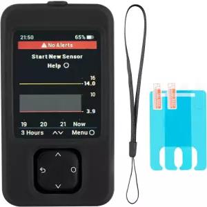 손목 랜야드와 2PCS 화면 보호기가 장착된 Swiatla Dexcom G7 리시버 케이스(블랙)