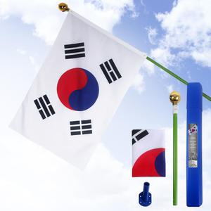 국산 계양용 태극기 풀세트 60x90 바람에 엉퀴지 않는 가정용 회전깃대 3단접이식