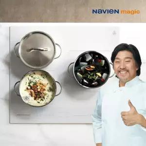 나비엔 매직 파워부스트 3구 인덕션 전기레인지 화이트 ERI-4033AN