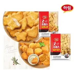 치킨너겟1kg+팝콘치킨1kg/간식/안주/호프/식자재/하림/참프레/마니커