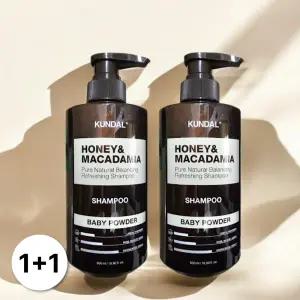 쿤달 허니 앤 마카다미아 샴푸 네이처 베이비파우더 500ml 2개