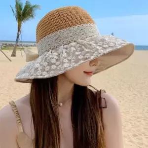 은창)데이지 레이스 챙 리본 짜임 모자 여름 벙거지 여성 여자 예쁜 (WFHESQG)