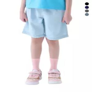 [닉스키즈][NIXKIDS]유니) 린넨데님 BK톤D톤 RAW GREYM톤ICE 워싱 풀밴딩 와이드 5부 쇼츠 (LKTMCDH754M)