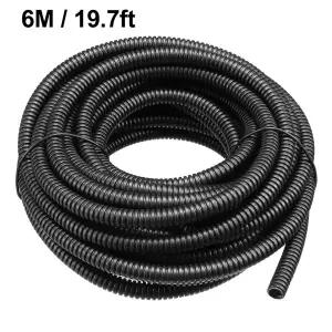 Uxcell 주름관 도관 PP 폴리에틸렌 튜브 유연한 파이프 호스 블랙 ID 5.2mm 7.5mm 10mm 12mm 13mm 17mm 긴