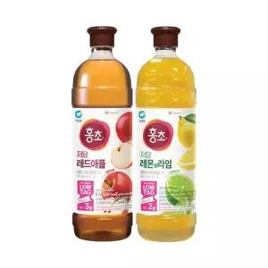 청정원 저당홍초 레드애플 1.5L, 1개 + 저당홍초 레몬&라임 1.5L, 1개