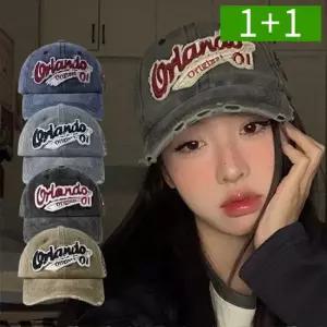 오엠티 1+1 올란도 야구모자 볼캡 남성 여성 면 자수 워싱 빈티지 캡모자