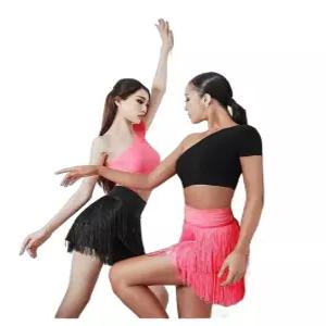 라틴댄스스커트 라인댄스 스커트 레이어 댄스복 수술 더블 치마