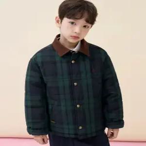 빈폴 키즈 클래식 체크 패딩 점퍼 그린 BI6138U03M 키즈아우터 아동점퍼 U03M 59