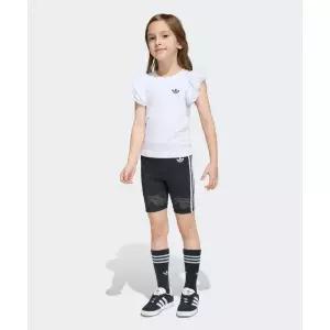 ADIDAS KIDS 레이스 사이클링 쇼츠 티 세트 키즈 - 블랙 / KC6795