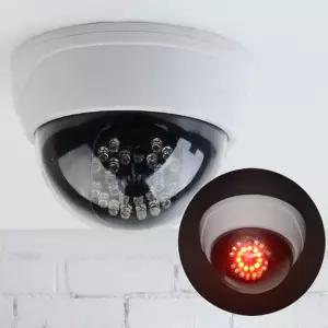 감시 보안 모형 돔형 가짜 카메라 화이트 LED CCTV/야간감시/실내방범/외부감시/창문감시/거실보호/천장형