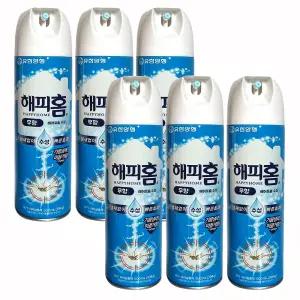 유한양행 해피홈 수성 에어로솔 무향 500ml x 6개 / 뿌리는 모기약 파리약