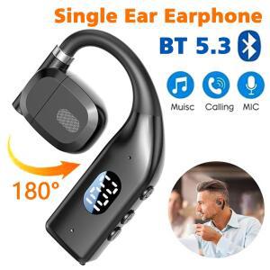 LED 단일 이어폰 긴 대기 비즈니스 헤드폰 방수 모노 헤드셋 야외 통화 Bluetooth 5.3 무선 버드