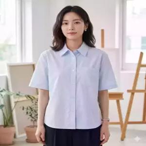 [매장정품] polham 여성) 포플린 반팔 오버핏 셔츠PHF2WC2123 8cf9af