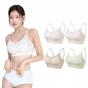 디디오 여름 냉감 심리스브라 4종세트 노와이어 부유방보정 고정컵