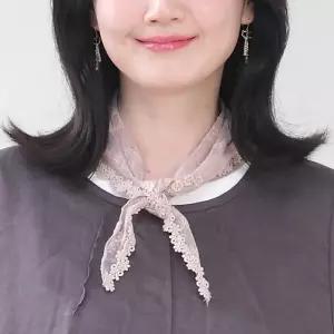 레이스 시스루 미니 삼각 스카프