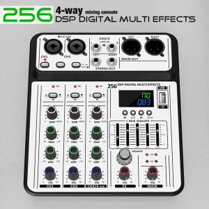 채널 256DSP 오디오 믹서 48V 전원 USB 스튜디오 가라오케 블루투스 DJ 콘솔
